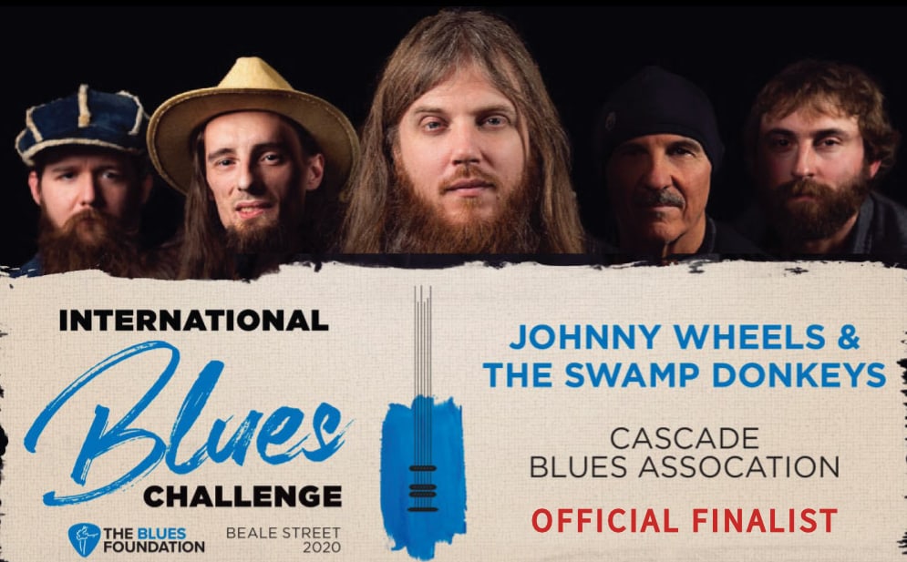 Johnny Wheels & The Swamp Donkeys International Blues Challenge 2020 FINALIST poster.